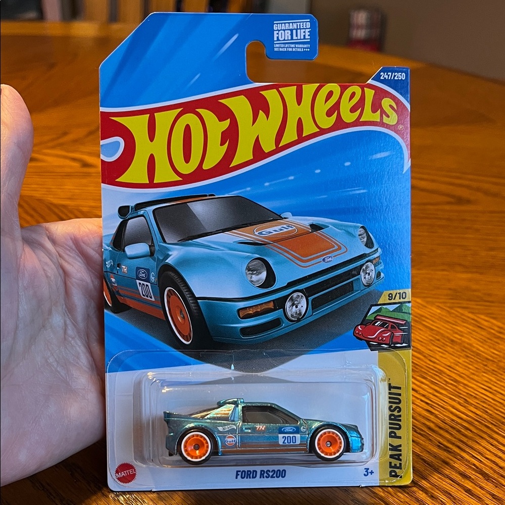 Mattel Hot Wheels Ford RS200 Super Treasure Hunt - Blue and Orange